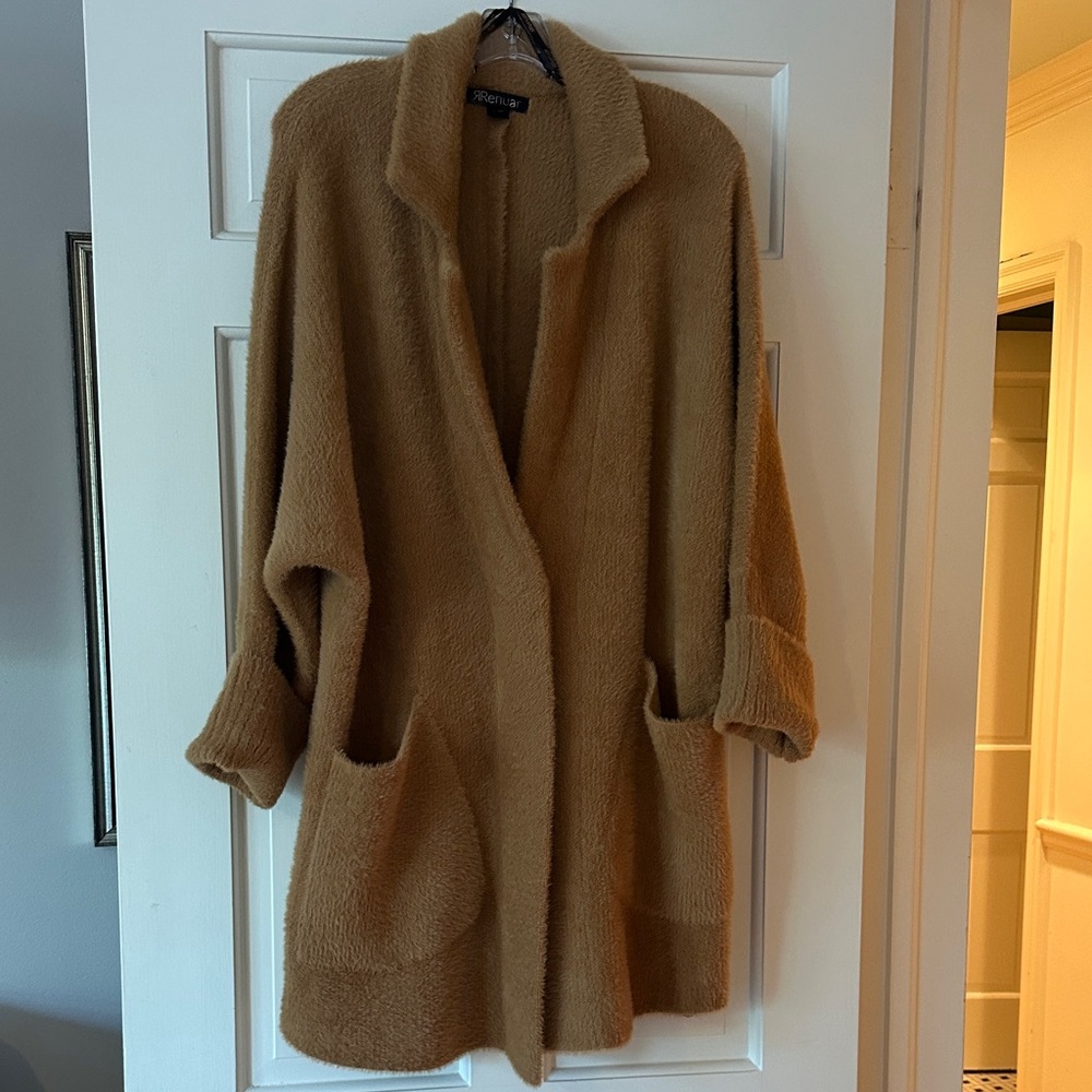 Renuar Warm Goldenrod Open-Front Cardigan